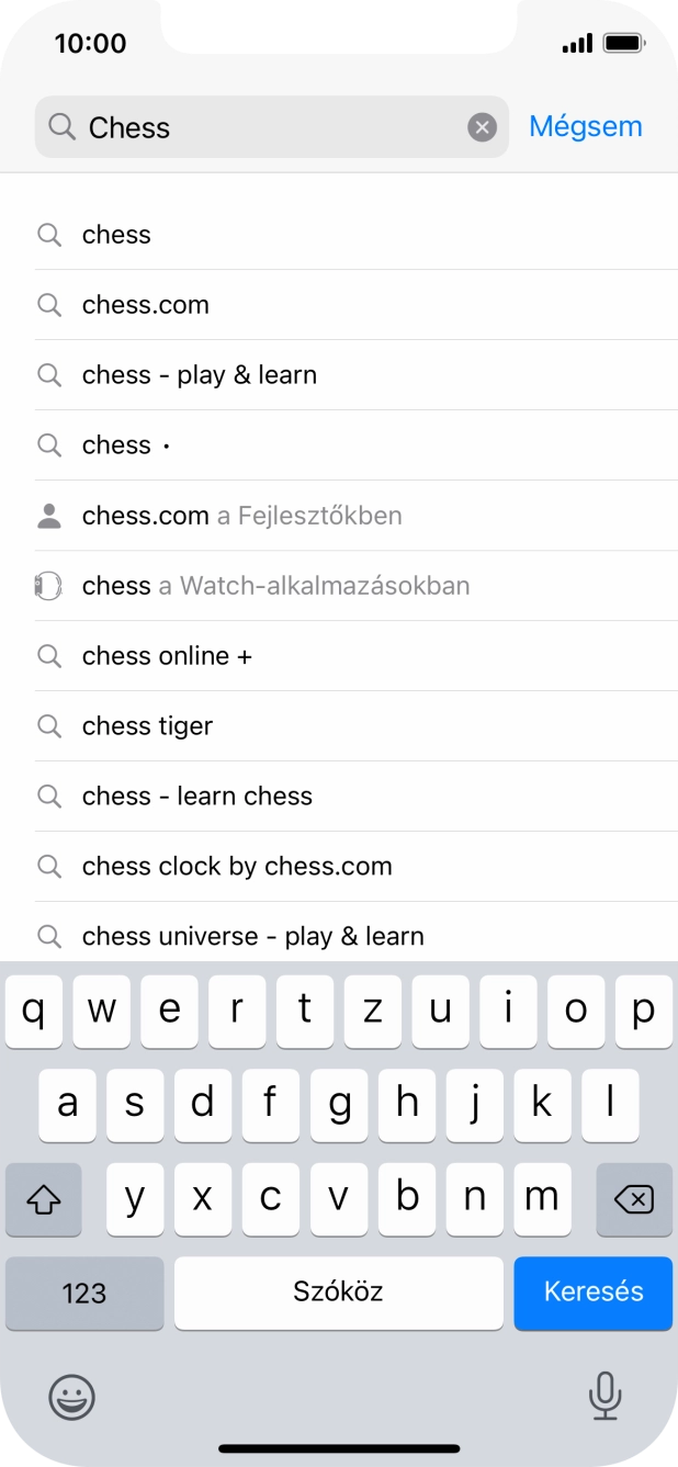 Válaszd a Keresés lehetőséget.