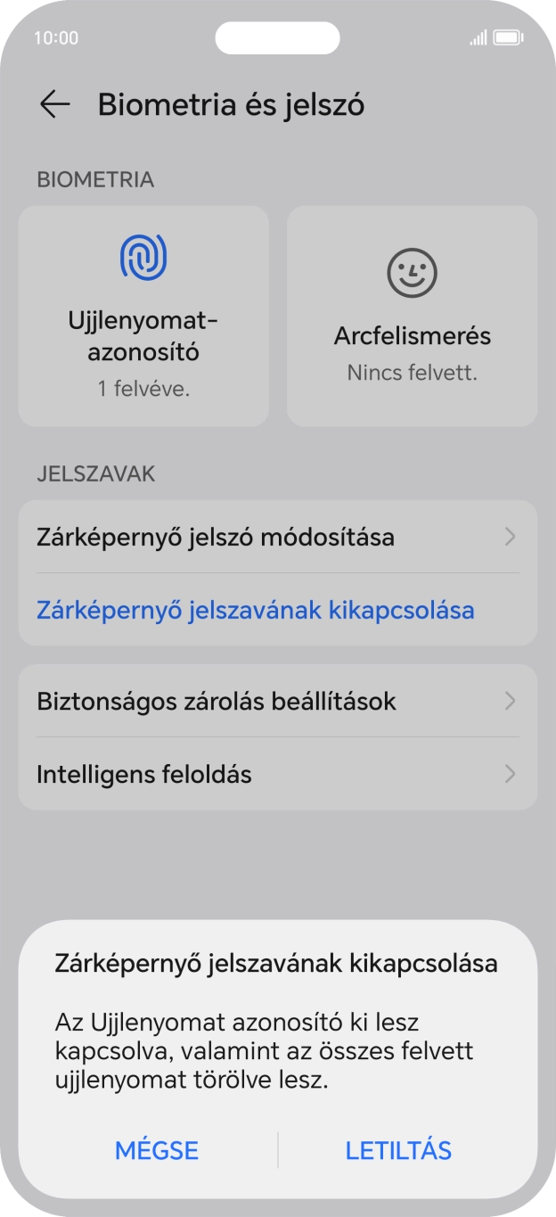 Válaszd a LETILTÁS lehetőséget.