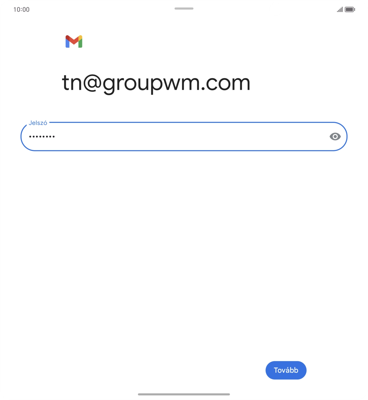 Válaszd a Tovább lehetőséget.