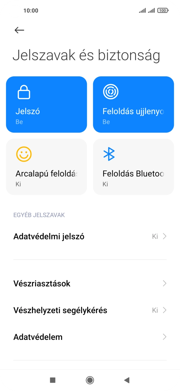 Válaszd a Jelszó lehetőséget.
