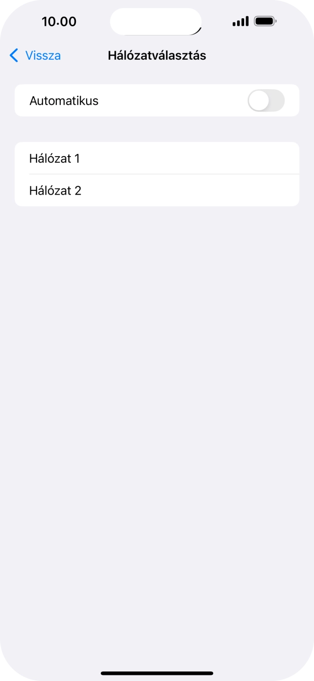 Ha kikapcsolod a funkciót, válaszd a kívánt hálózatot.