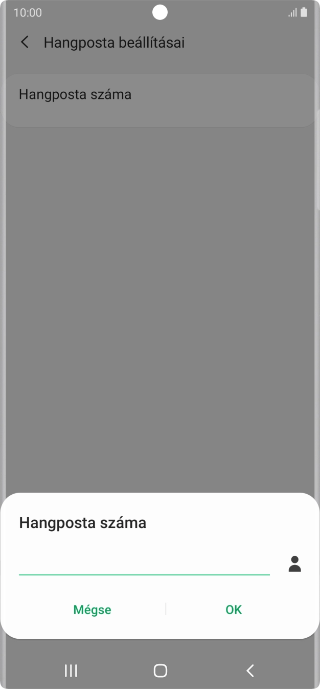 Írd be azt, hogy +36709090999, és válaszd az OK lehetőséget.