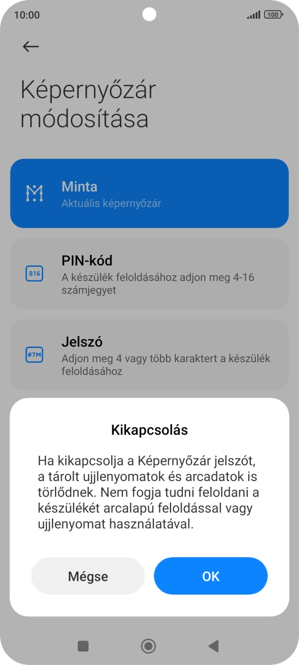 Válaszd az OK lehetőséget. Válaszd az OK lehetőséget.