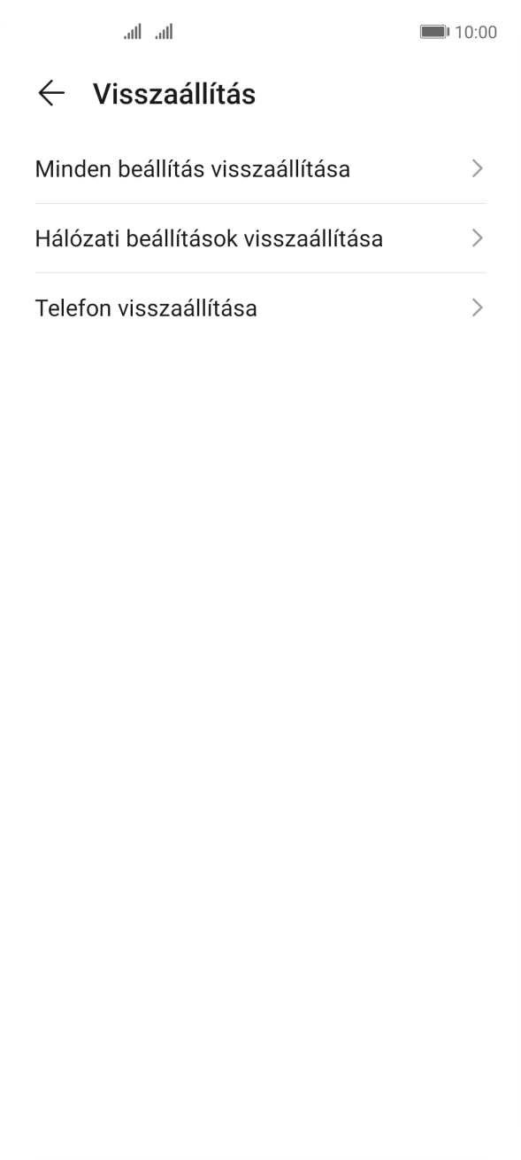 Válaszd a Telefon visszaállítása lehetőséget. Válaszd a Telefon visszaállítása lehetőséget.