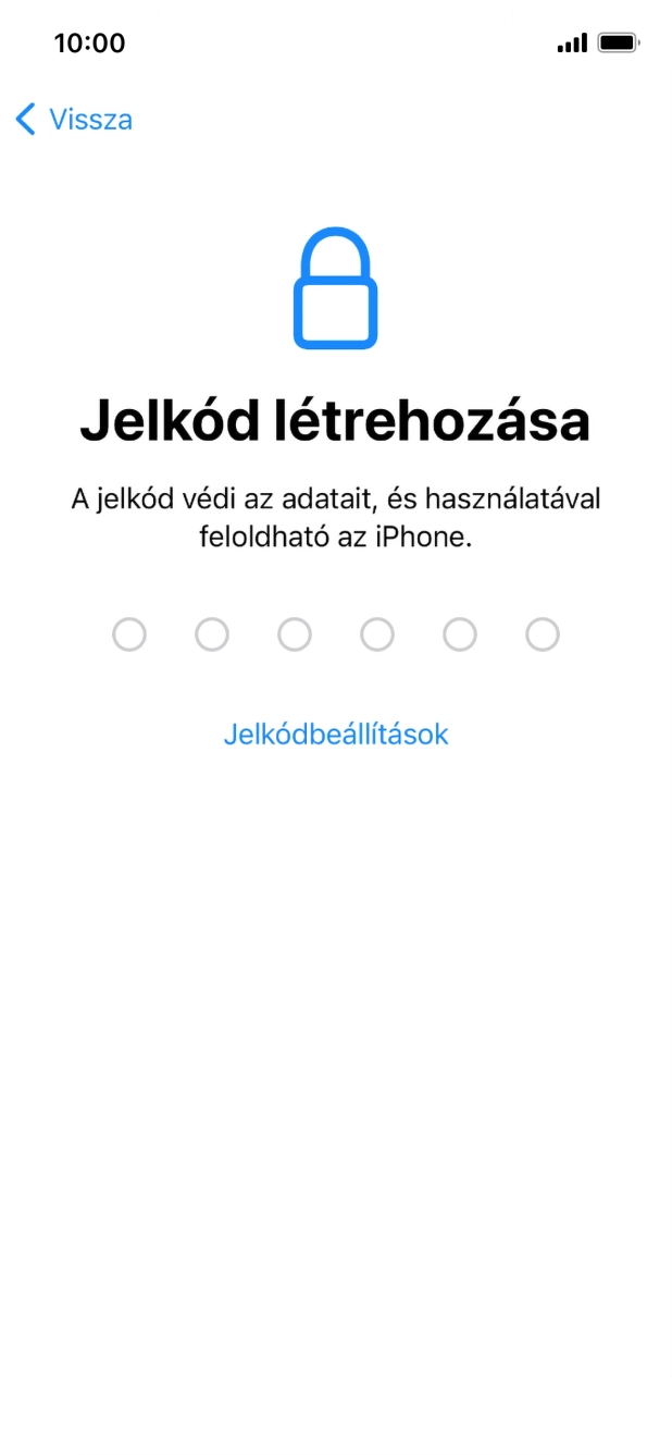 Válaszd a Jelkódbeállítások lehetőséget.