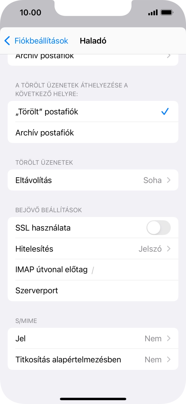 Kattints az „SSL használata” melletti csúszkára a funkció bekapcsolásához.