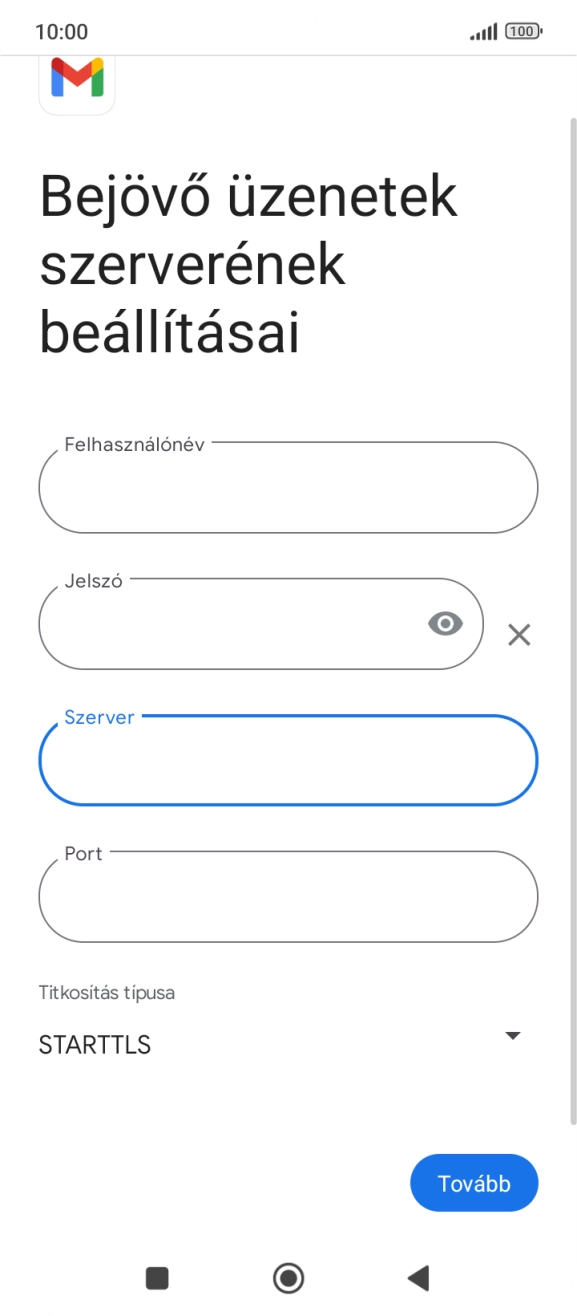 Kattints a „Port” alatti mezőre, és írd be a következőt: 993.