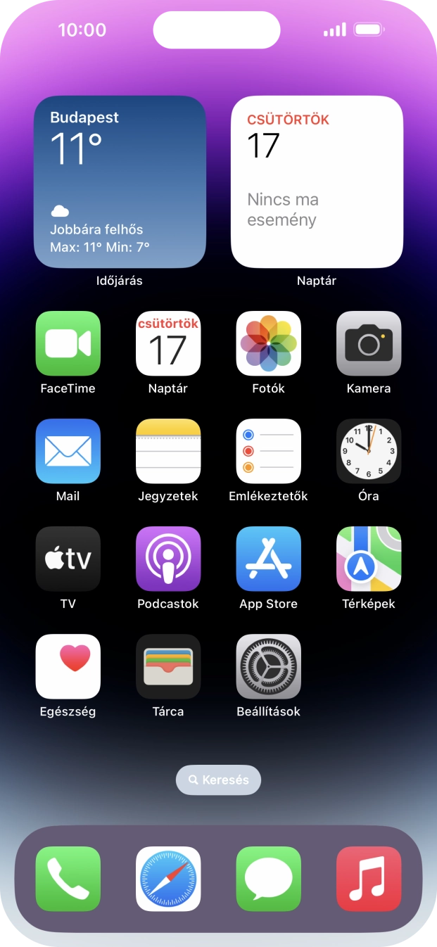 Válaszd a Beállítások lehetőséget. Válaszd a Beállítások lehetőséget.