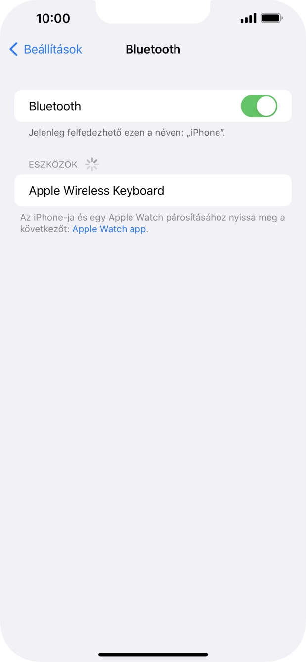 Válaszd ki a kívánt Bluetooth-eszközt, és kövesd a kijelzőn megjelenő utasításokat annak telefonodhoz történő csatlakoztatásához. Válaszd ki a kívánt Bluetooth-eszközt, és kövesd a kijelzőn megjelenő utasításokat annak telefonodhoz történő csatlakoztatásához.