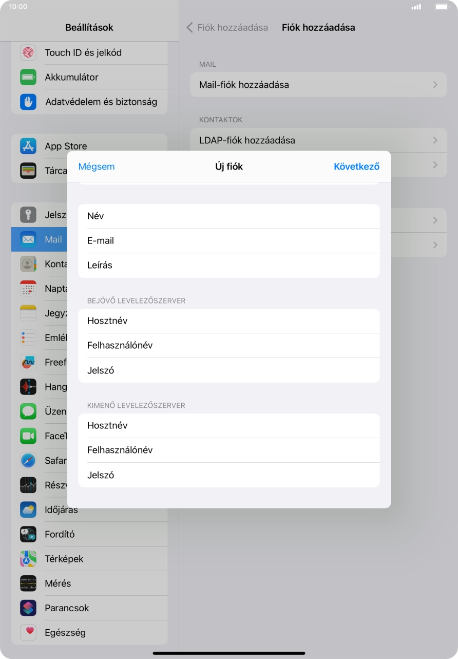 Válaszd a Következő lehetőséget.