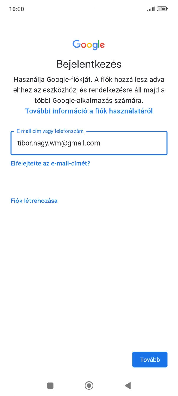 Válaszd a Tovább lehetőséget.