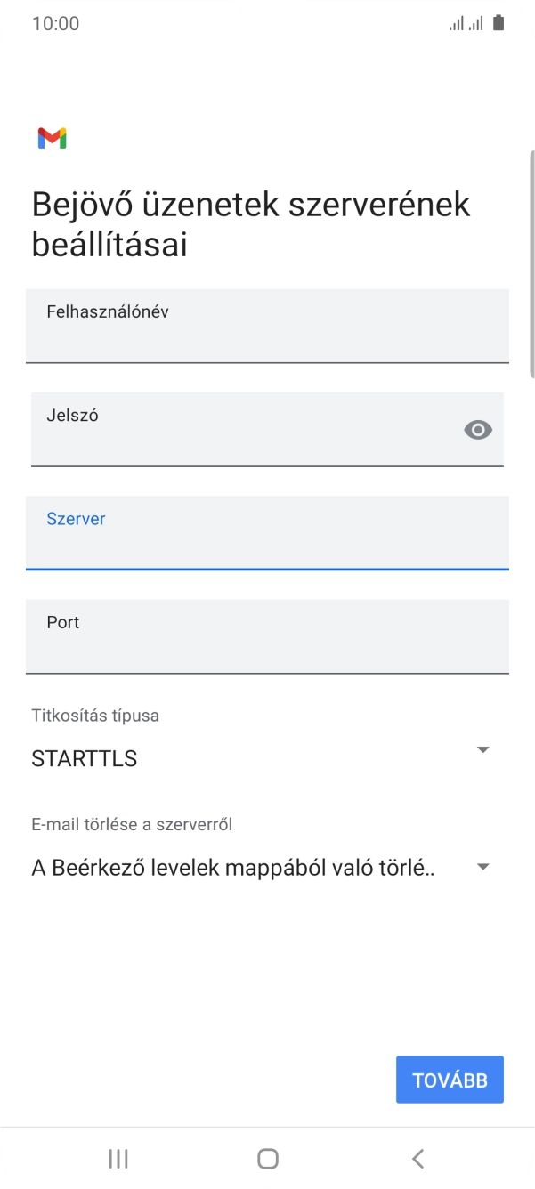 Kattints a „Port” alatti mezőre, és írd be a következőt: 110.