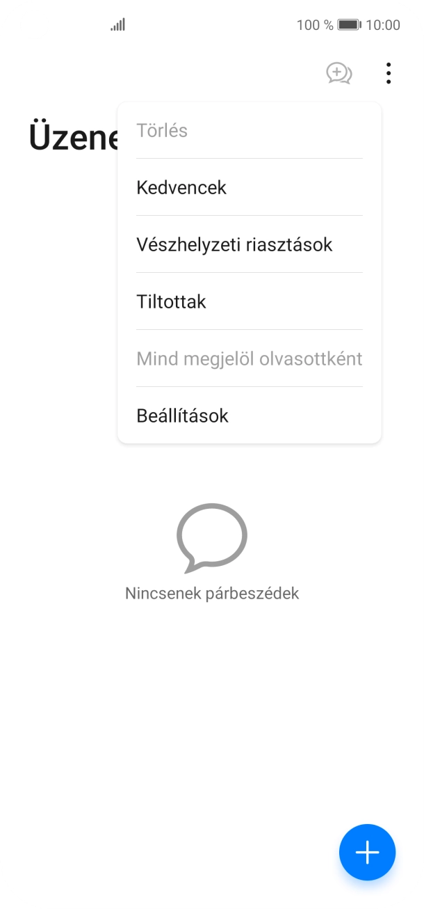 Válaszd a Beállítások lehetőséget. Válaszd a Beállítások lehetőséget.
