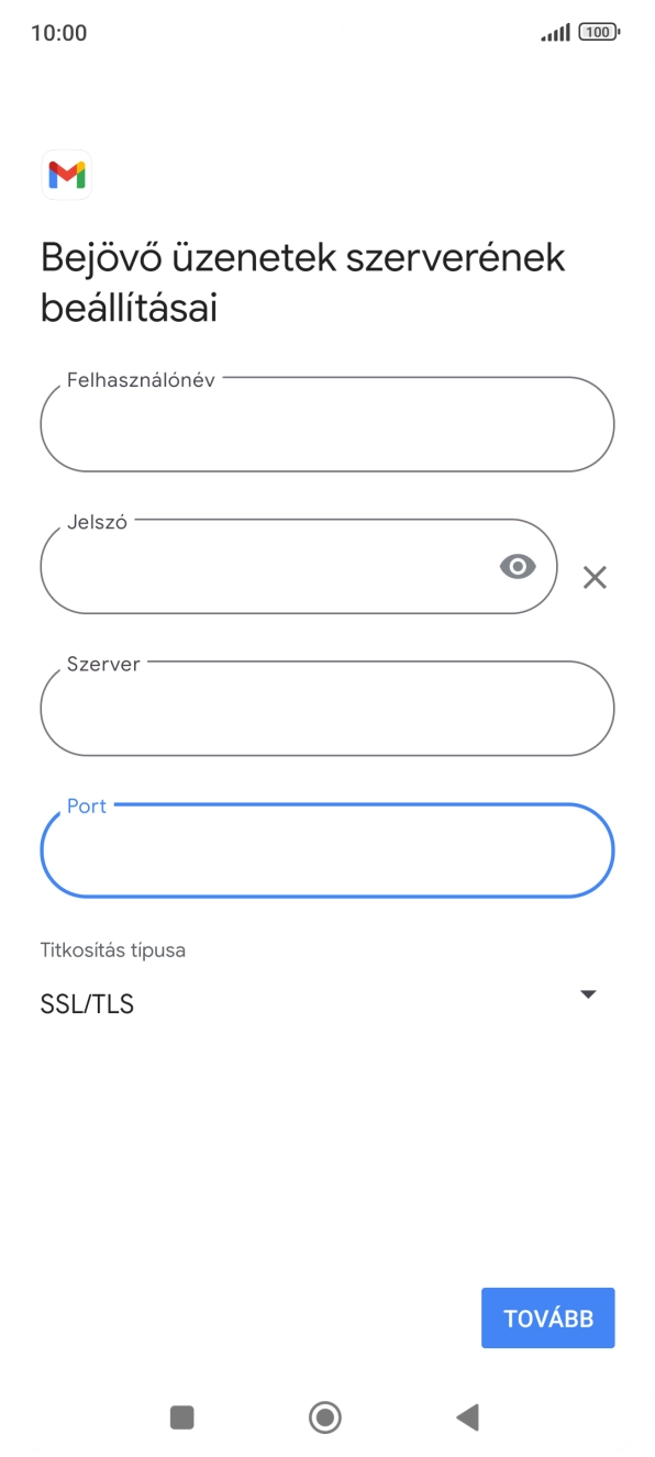 Válaszd a TOVÁBB lehetőséget.