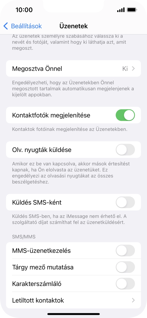 Kattints a „Küldés SMS-ként” melletti csúszkára a funkció be- vagy kikapcsolásához. Kattints a „Küldés SMS-ként” melletti csúszkára a funkció be- vagy kikapcsolásához.