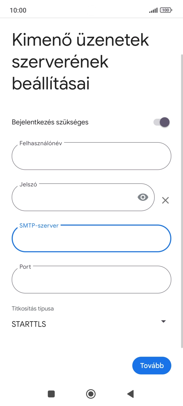 Kattints a „Port” alatti mezőre, és írd be a következőt: 587.
