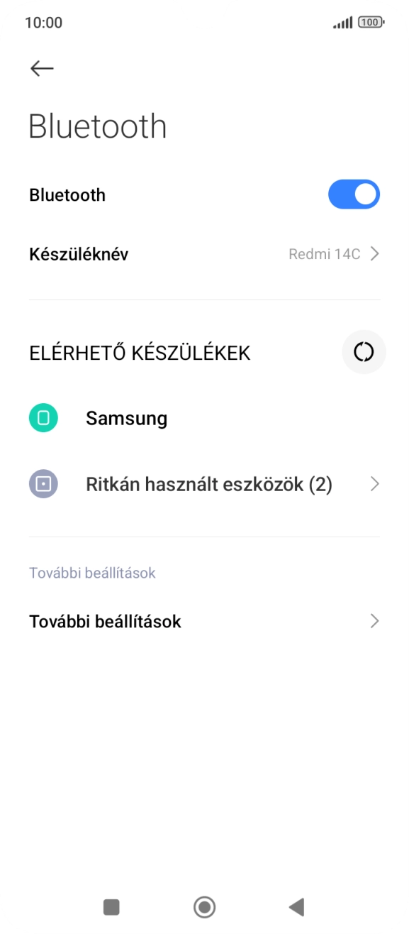 Válaszd ki a kívánt Bluetooth-eszközt, és kövesd a kijelzőn megjelenő utasításokat annak telefonodhoz történő csatlakoztatásához.