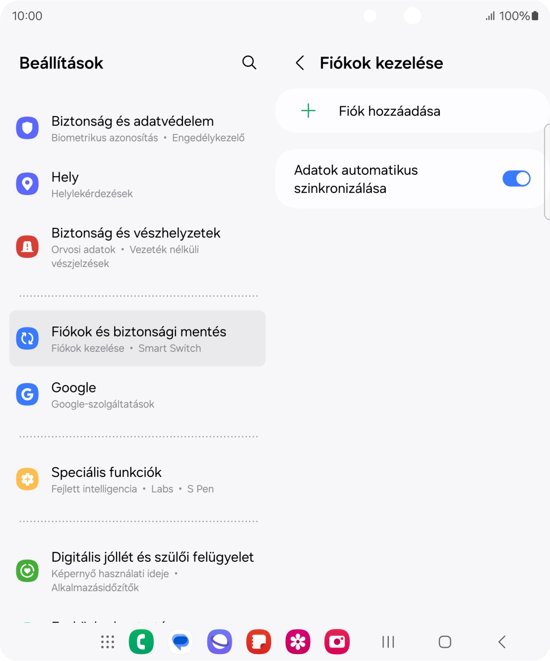 Válaszd a Fiók hozzáadása lehetőséget. Válaszd a Fiók hozzáadása lehetőséget.