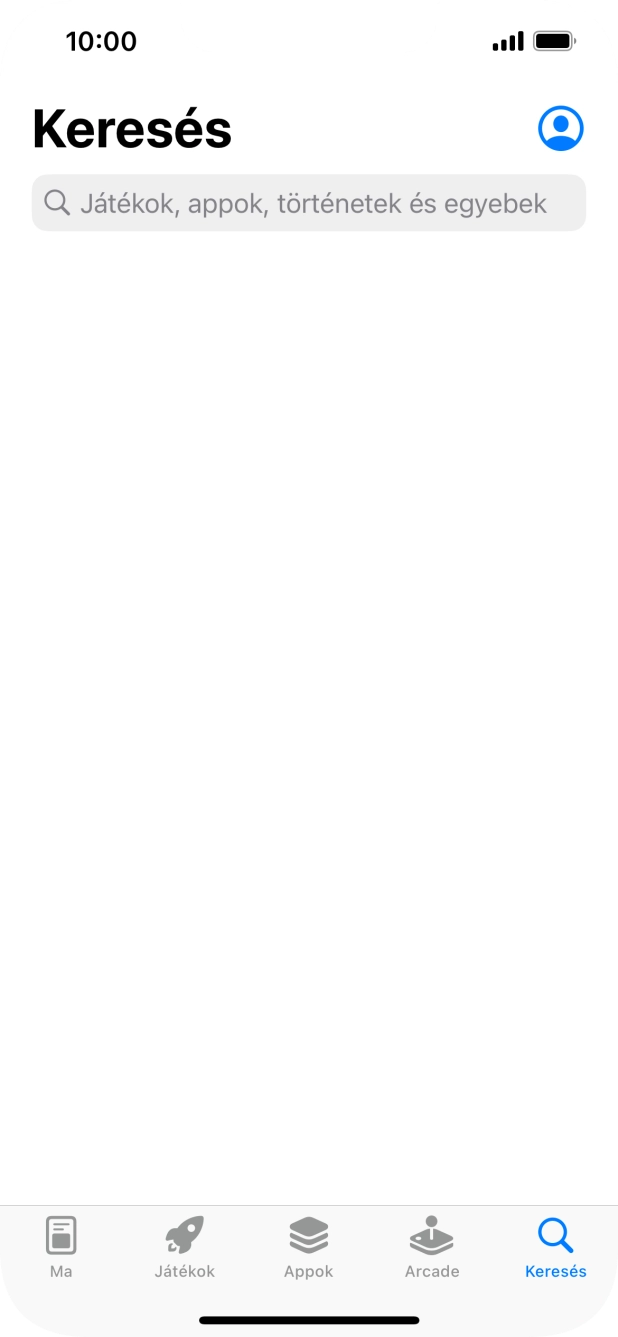 Kattints a keresés mezőre, és írd be a keresett alkalmazás nevét vagy tárgykörét.