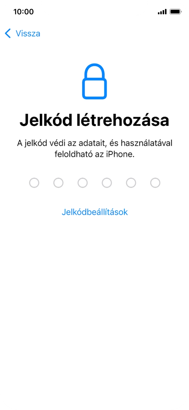 Válaszd a Jelkódbeállítások lehetőséget. Válaszd a Jelkódbeállítások lehetőséget.