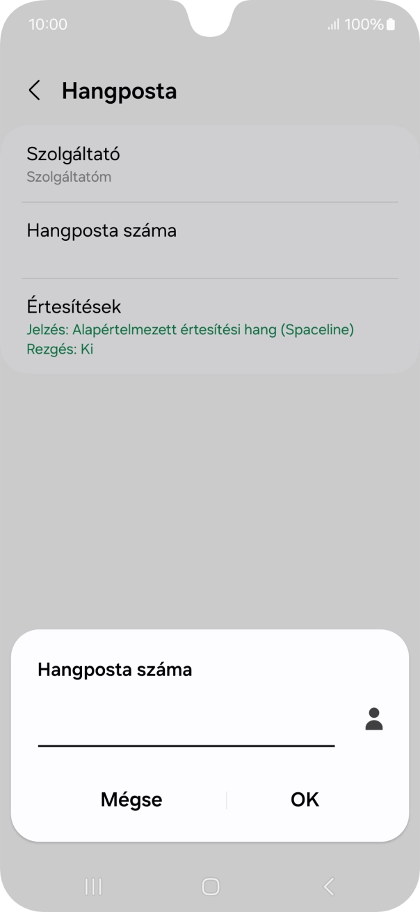 Írd be azt, hogy +36709090999, és válaszd az OK lehetőséget.