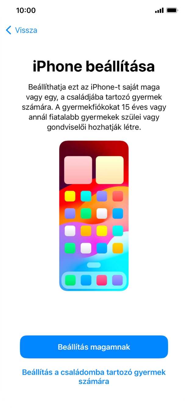 Válaszd a Beállítás magamnak lehetőséget.