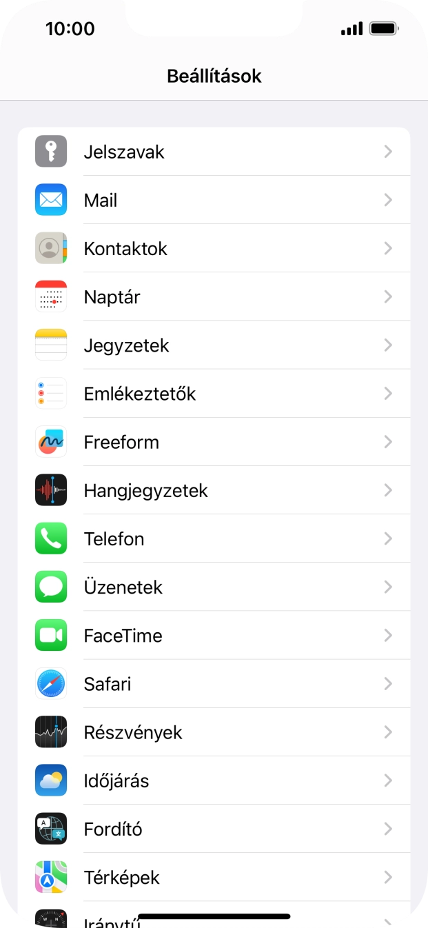 Válaszd a Mail lehetőséget.