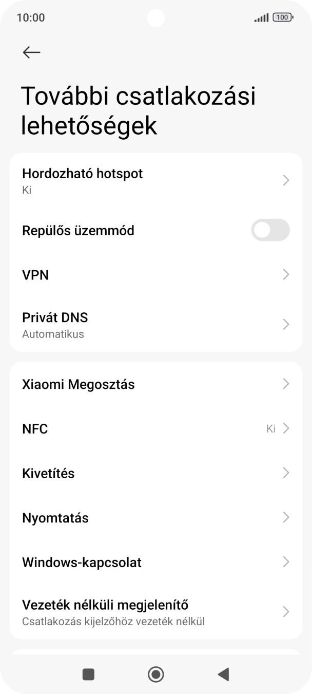 Válaszd a Hordozható hotspot lehetőséget.
