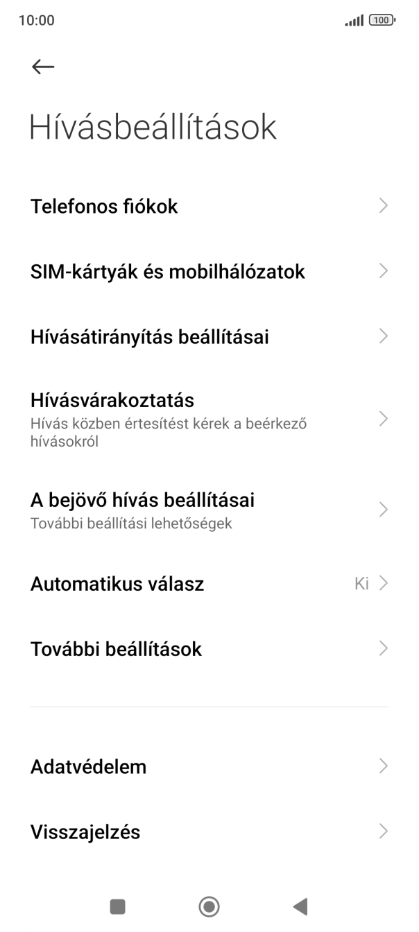 Válaszd a Hívásátirányítás beállításai lehetőséget. Válaszd a Hívásátirányítás beállításai lehetőséget.
