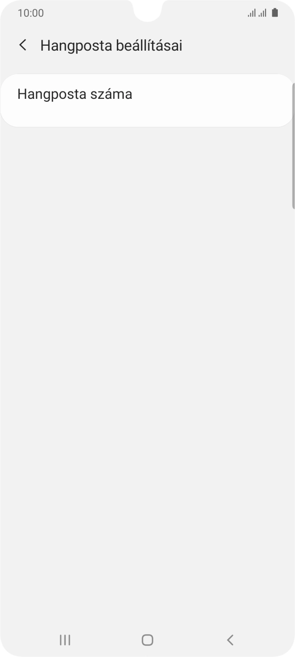 Válaszd a Hangposta száma lehetőséget.