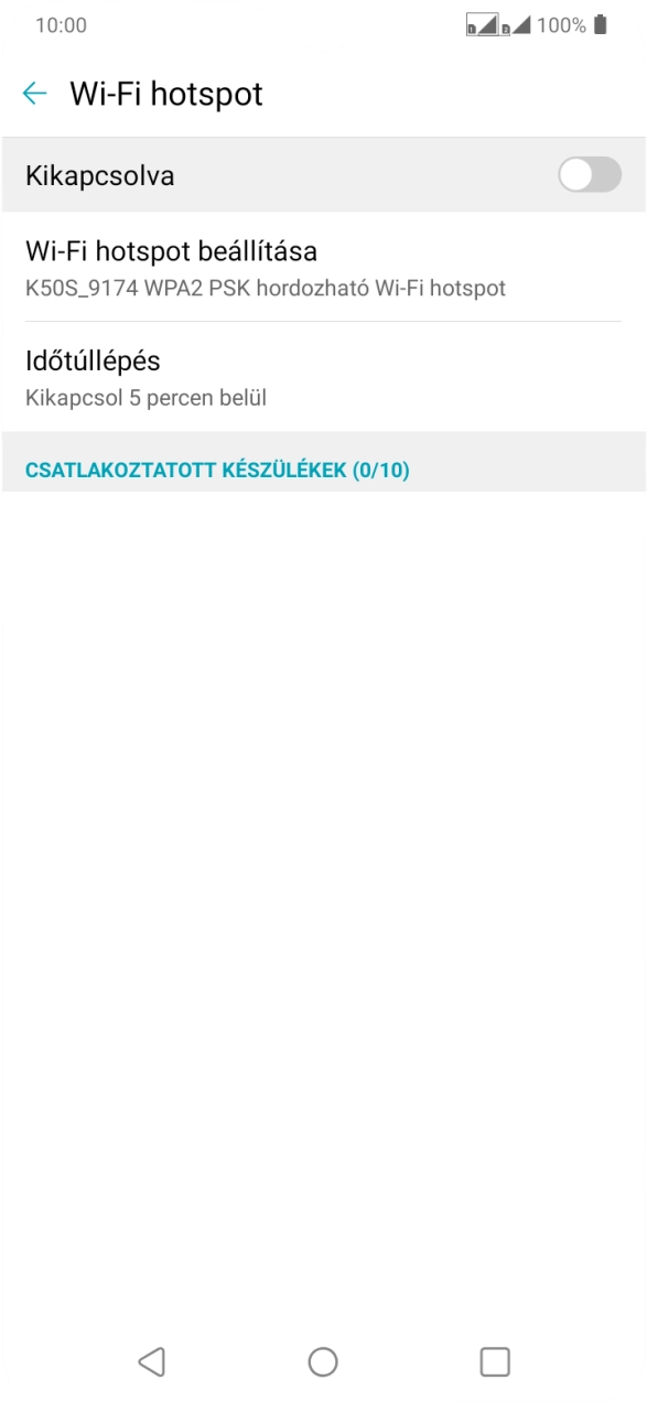 Válaszd a Wi-Fi hotspot beállítása lehetőséget.