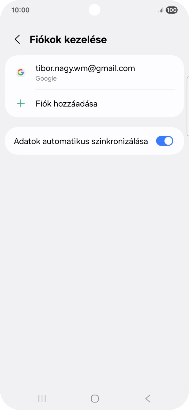 Válaszd a Fiók hozzáadása lehetőséget.
