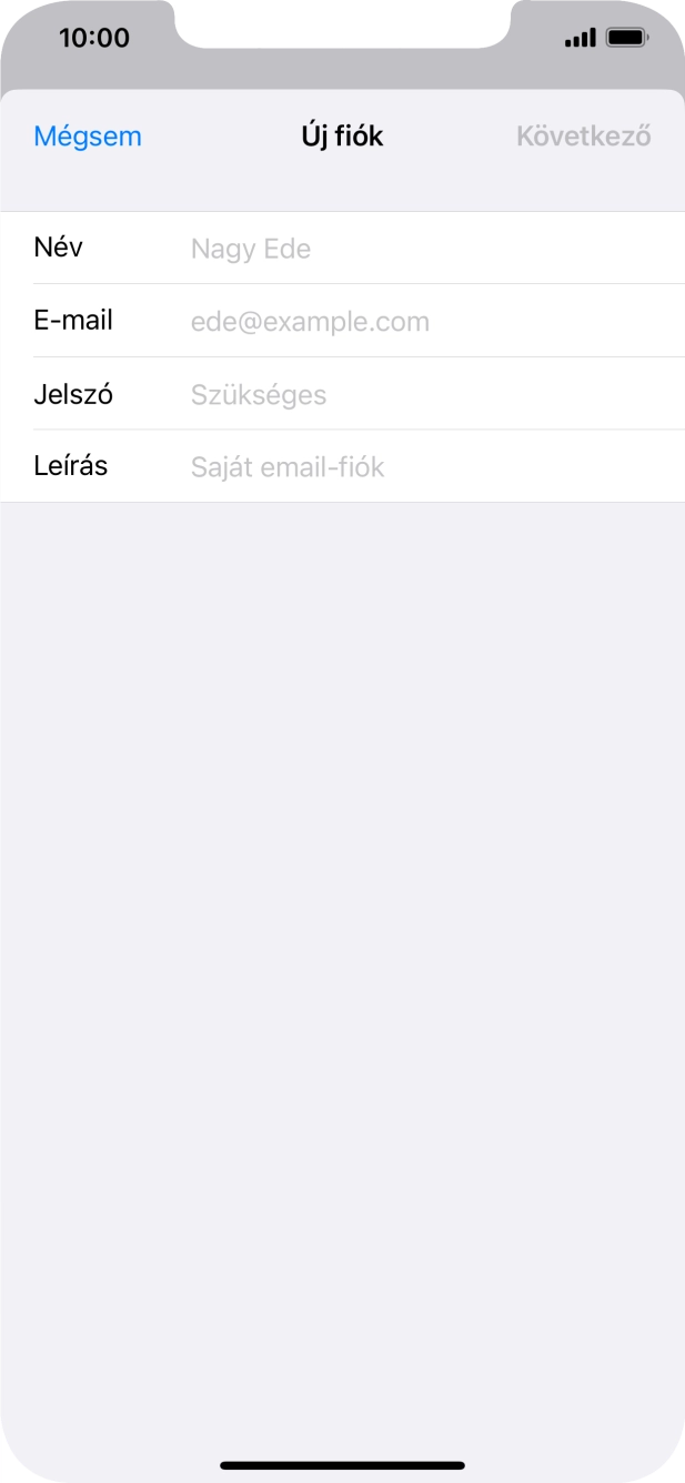 Kattints a Név mezőre, és írd be a kívánt küldőnevet.