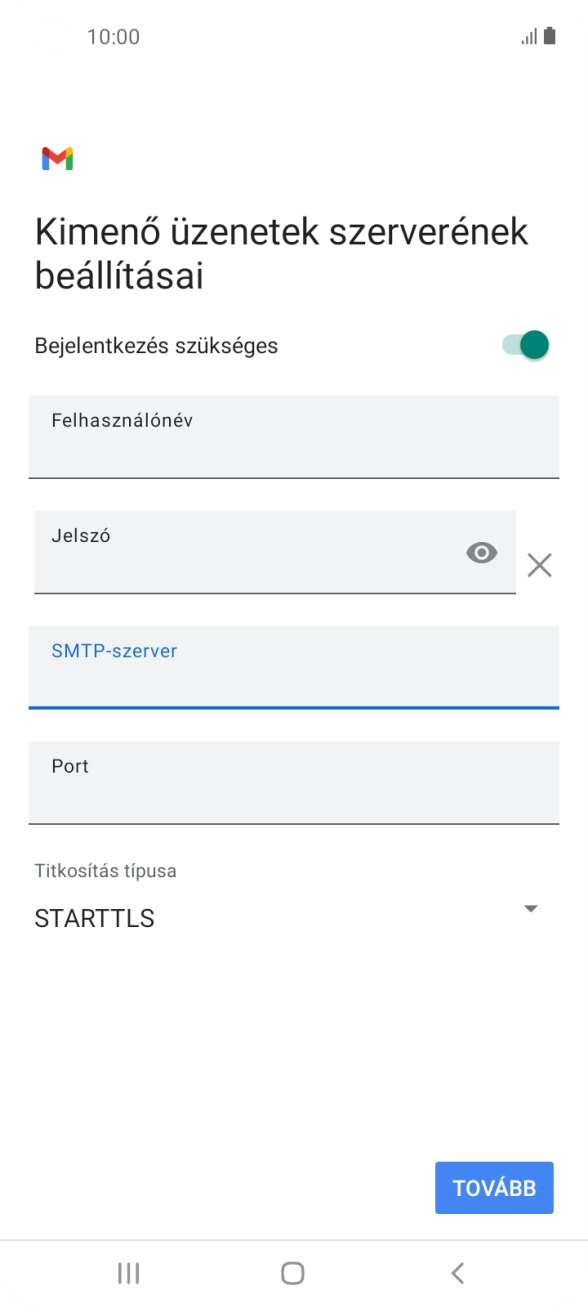 Kattints a „Port” alatti mezőre, és írd be a következőt: 587.
