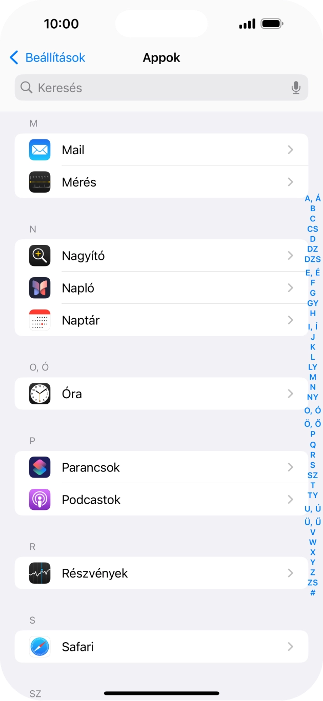 Válaszd a Mail lehetőséget.