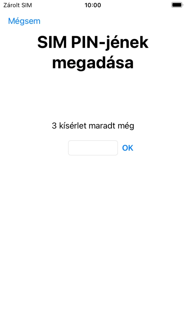 Amennyiben a SIM-kártyád zárolva van, írd be a PIN-kódodat, és válaszd az OK lehetőséget.