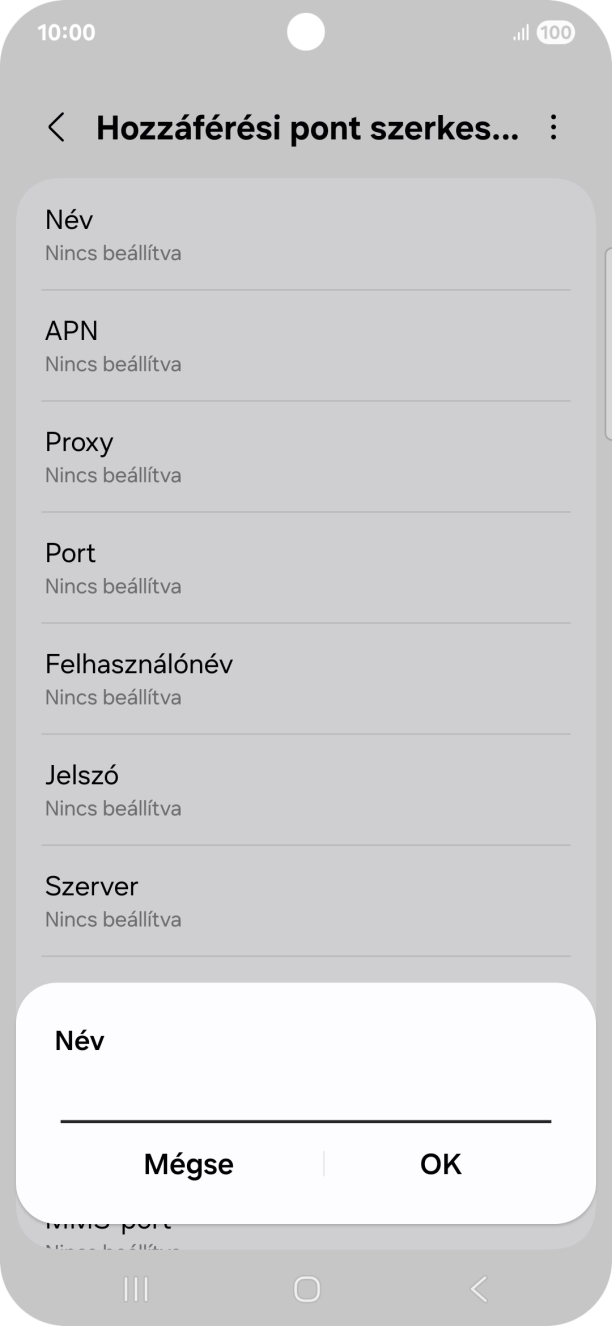 Írd be azt, hogy One MMS, és válaszd az OK lehetőséget.