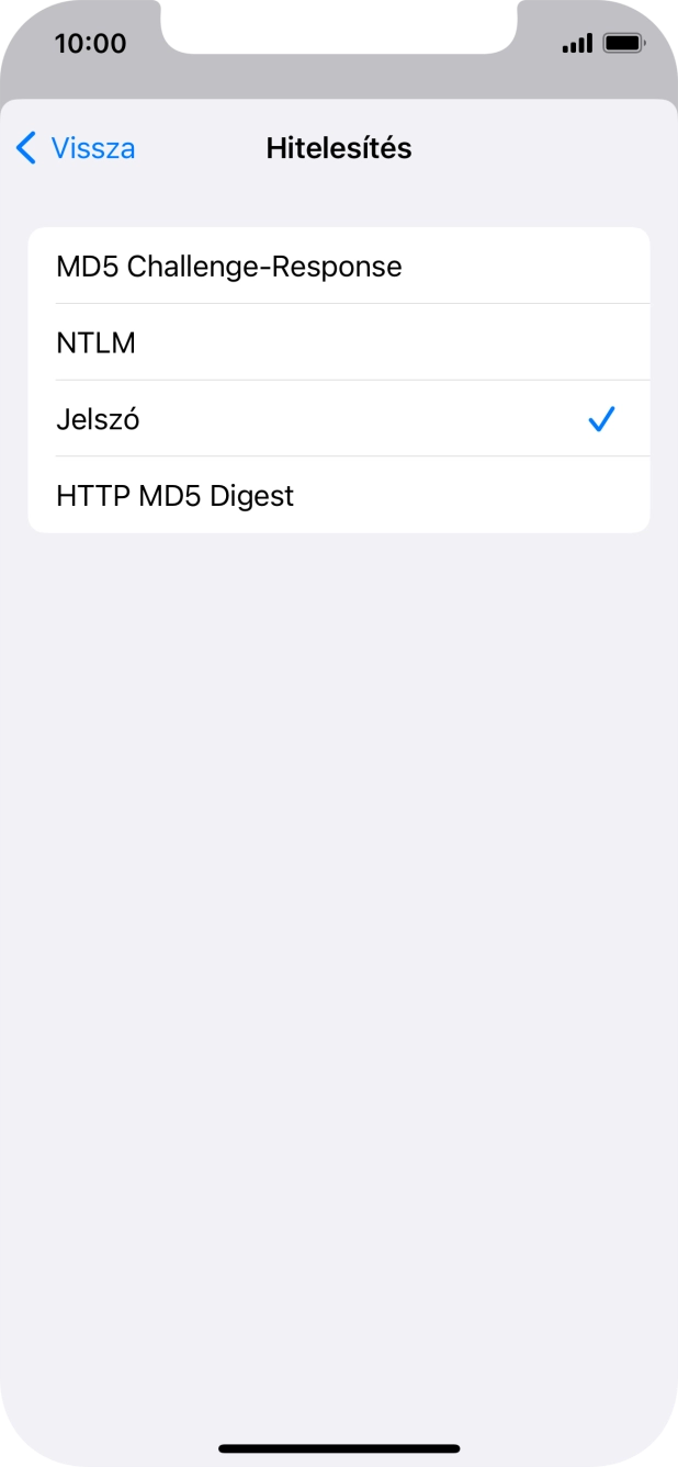 Válaszd a Jelszó lehetőséget.