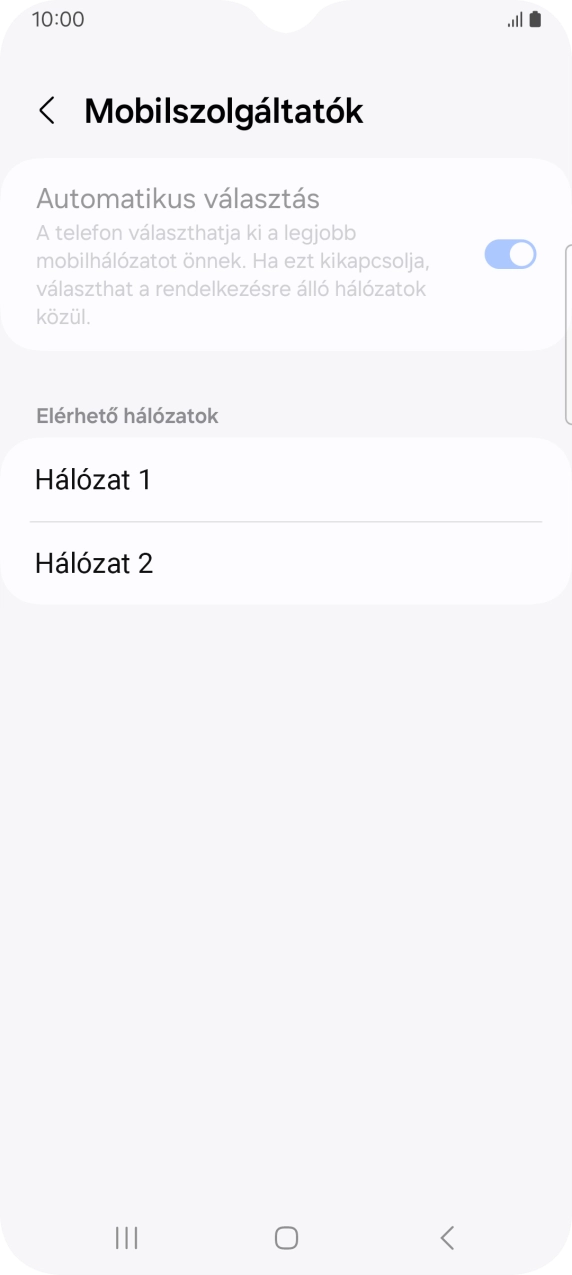 Válaszd ki a kívánt hálózatot.