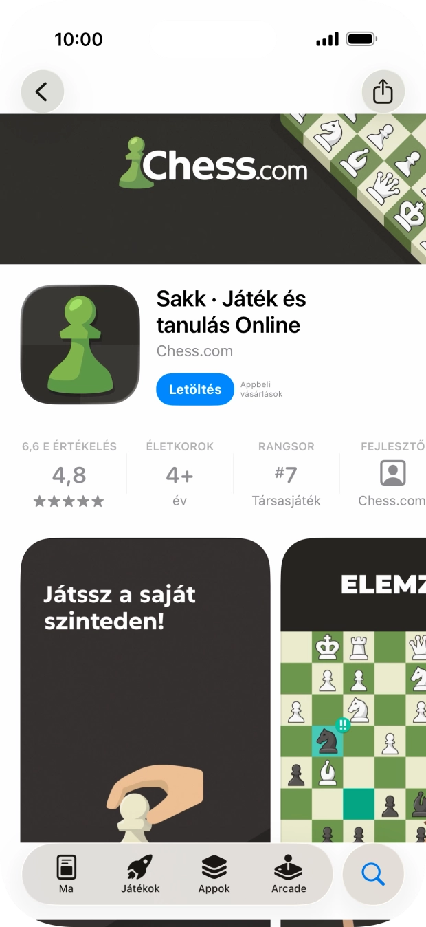 Válaszd a Letöltés lehetőséget, és kövesd a képernyőn megjelenő utasításokat az alkalmazás telepítéséhez. Válaszd a Letöltés lehetőséget, és kövesd a képernyőn megjelenő utasításokat az alkalmazás telepítéséhez.