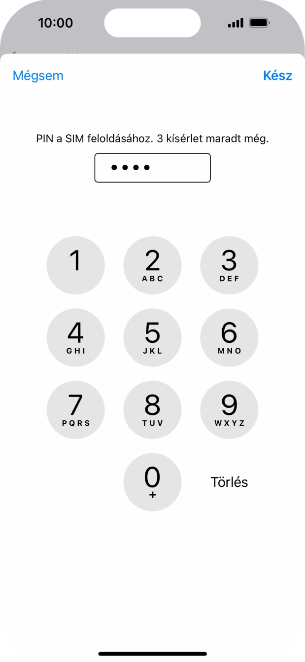 Írd be a PIN-kódod, és válaszd a Kész lehetőséget. Írd be a PIN-kódod, és válaszd a Kész lehetőséget.