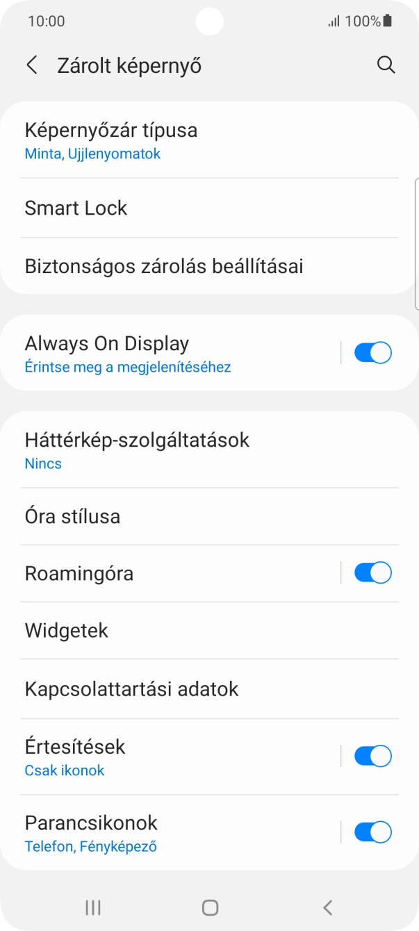 Válaszd a Képernyőzár típusa lehetőséget, és írd be az extra képernyőzárkódot, amit korábban már beállítottál.