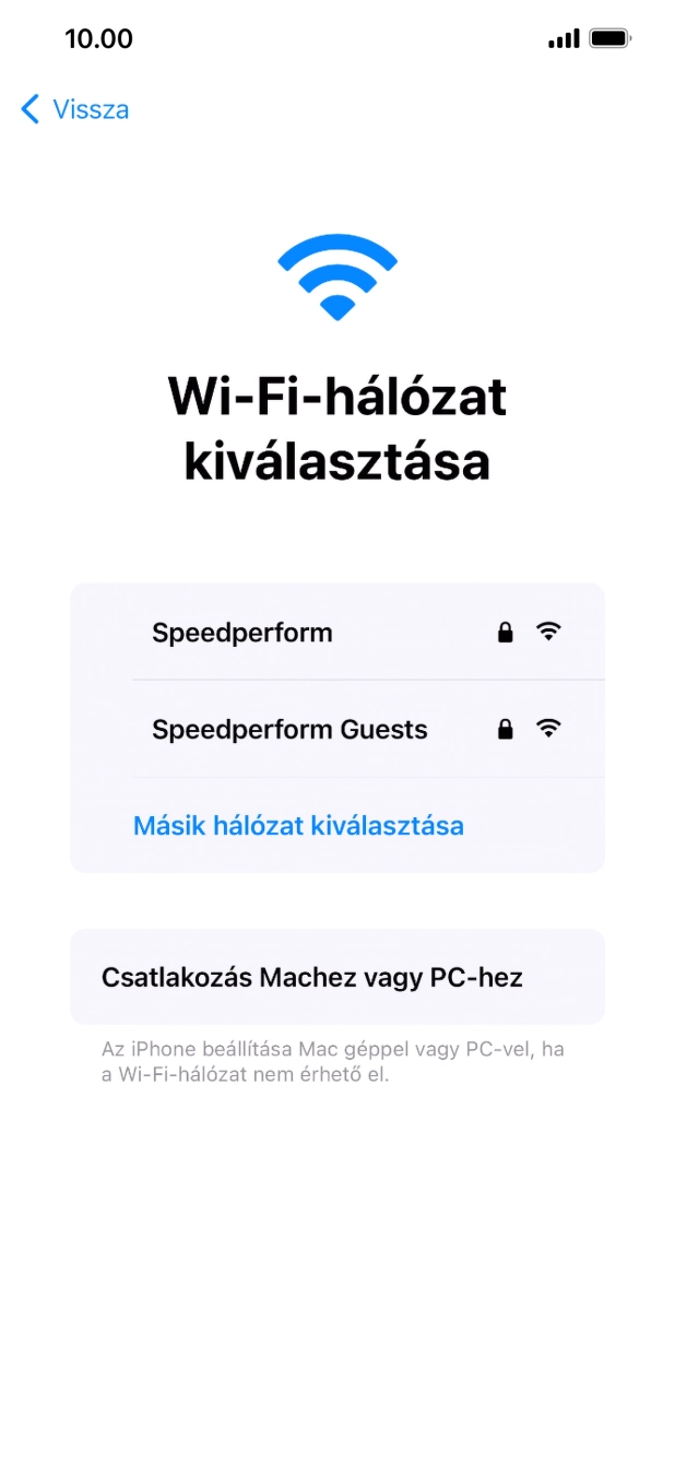 Válaszd ki a kívánt Wi-Fi hálózatot.