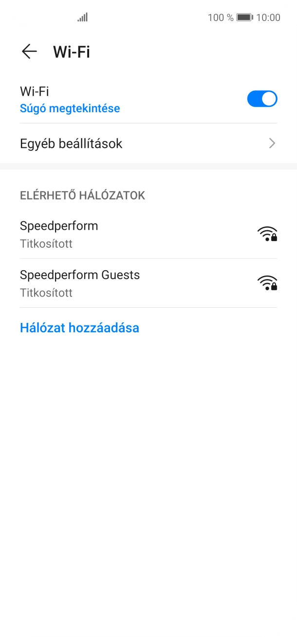 Válaszd ki a kívánt Wi-Fi hálózatot. Válaszd ki a kívánt Wi-Fi hálózatot.