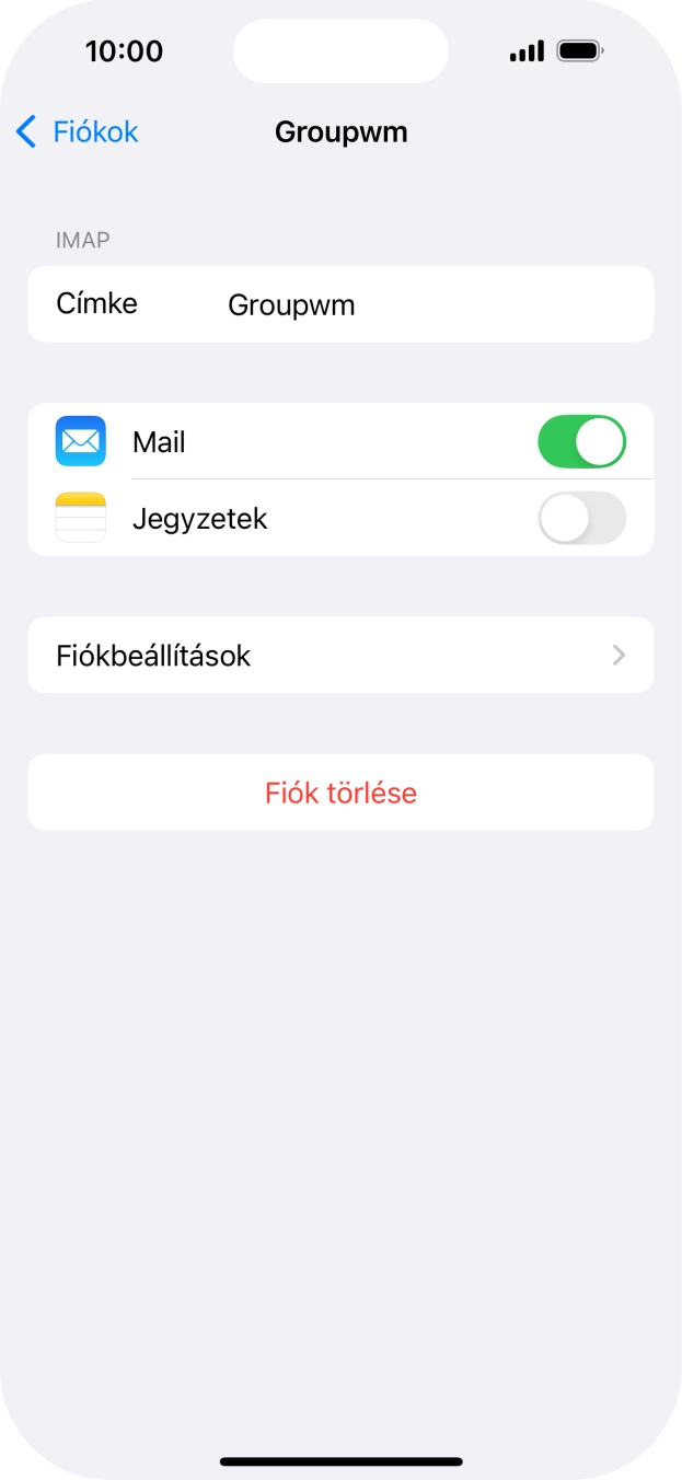 Válaszd a Fiókbeállítások lehetőséget.