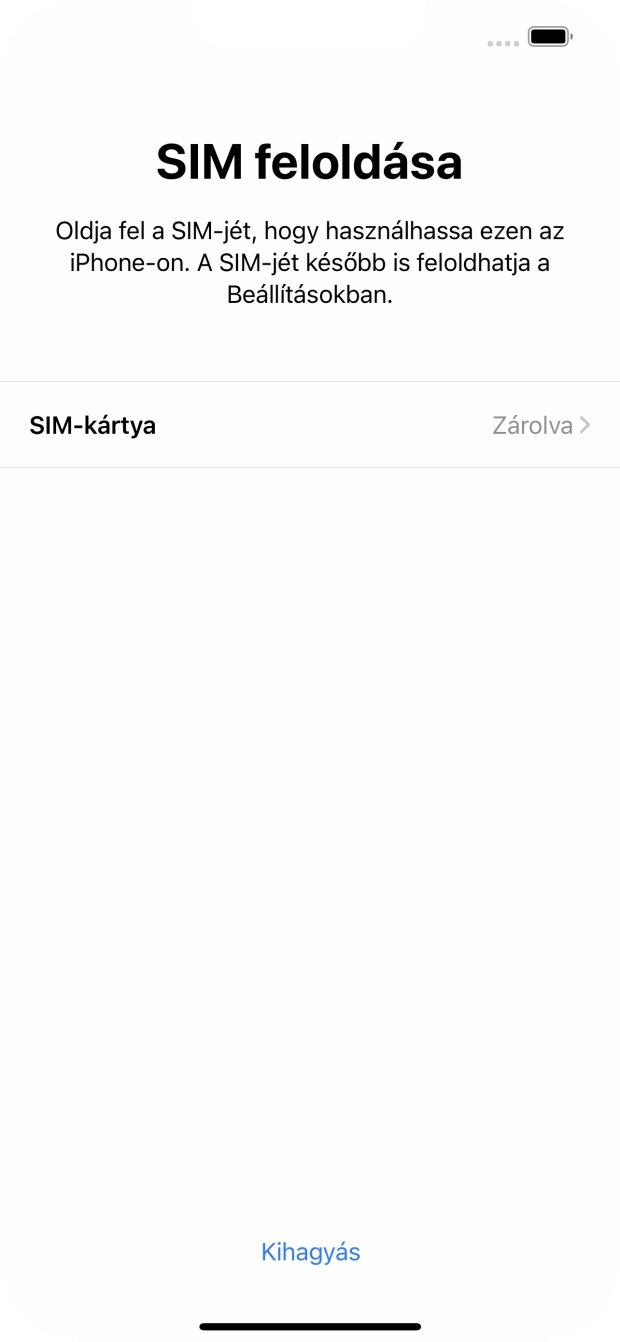 Válaszd a SIM-kártya lehetőséget.