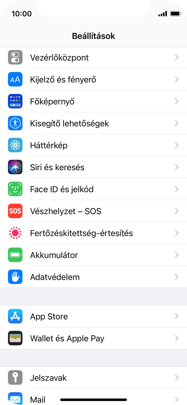 Válaszd a Face ID és jelkód lehetőséget.