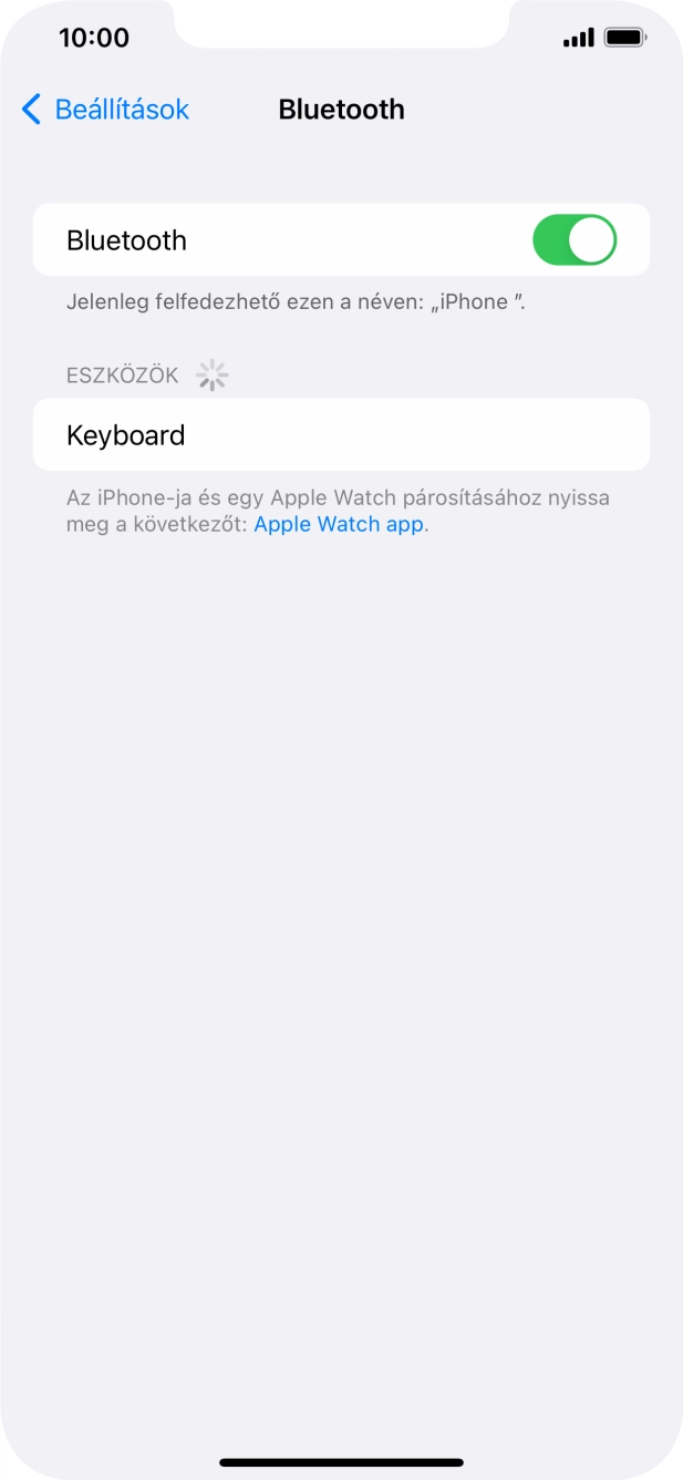 Válaszd ki a kívánt Bluetooth-eszközt, és kövesd a kijelzőn megjelenő utasításokat annak telefonodhoz történő csatlakoztatásához. Válaszd ki a kívánt Bluetooth-eszközt, és kövesd a kijelzőn megjelenő utasításokat annak telefonodhoz történő csatlakoztatásához.