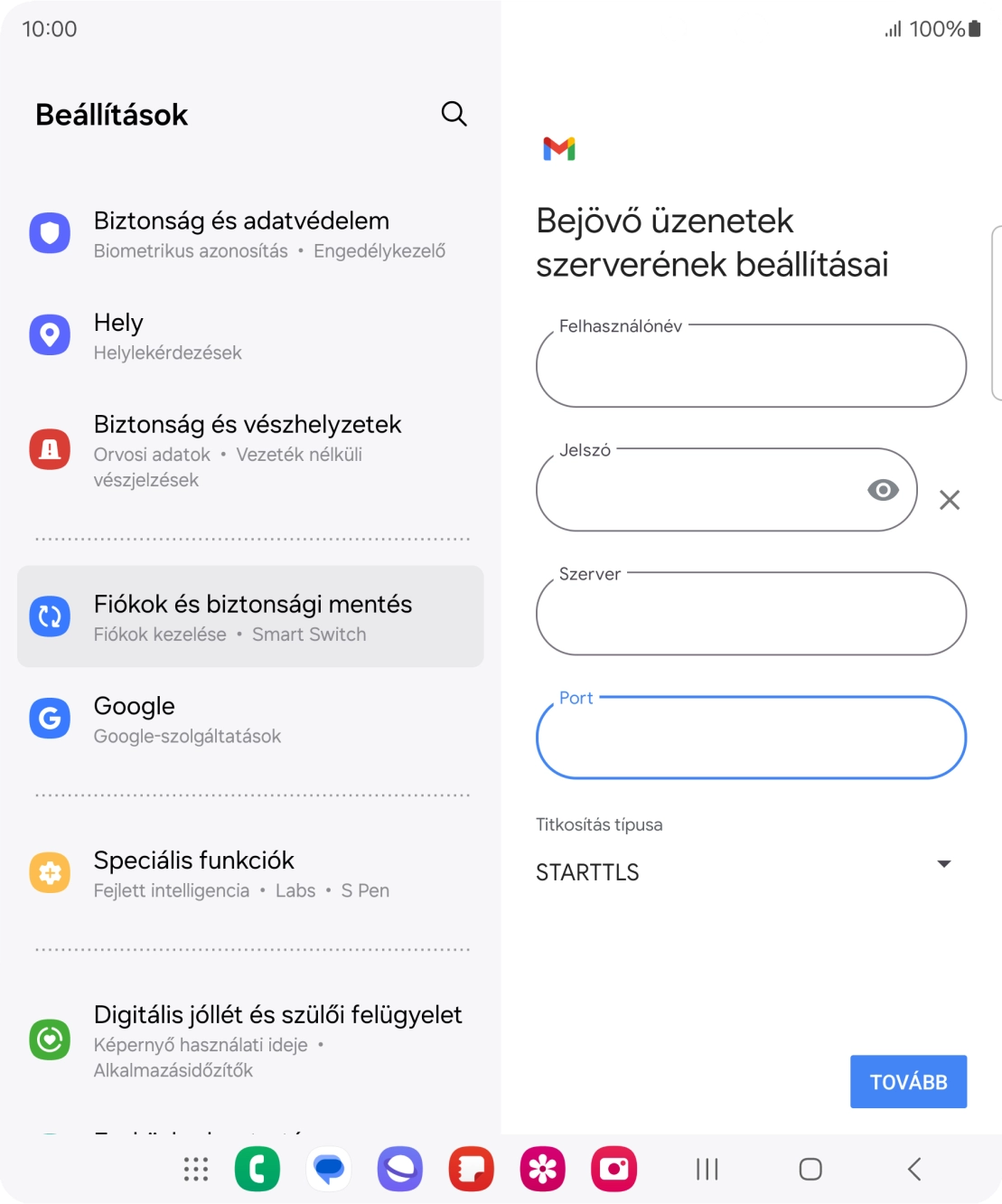 Nyisd le a „Titkosítás típusa” alatt legördülő menüt.
