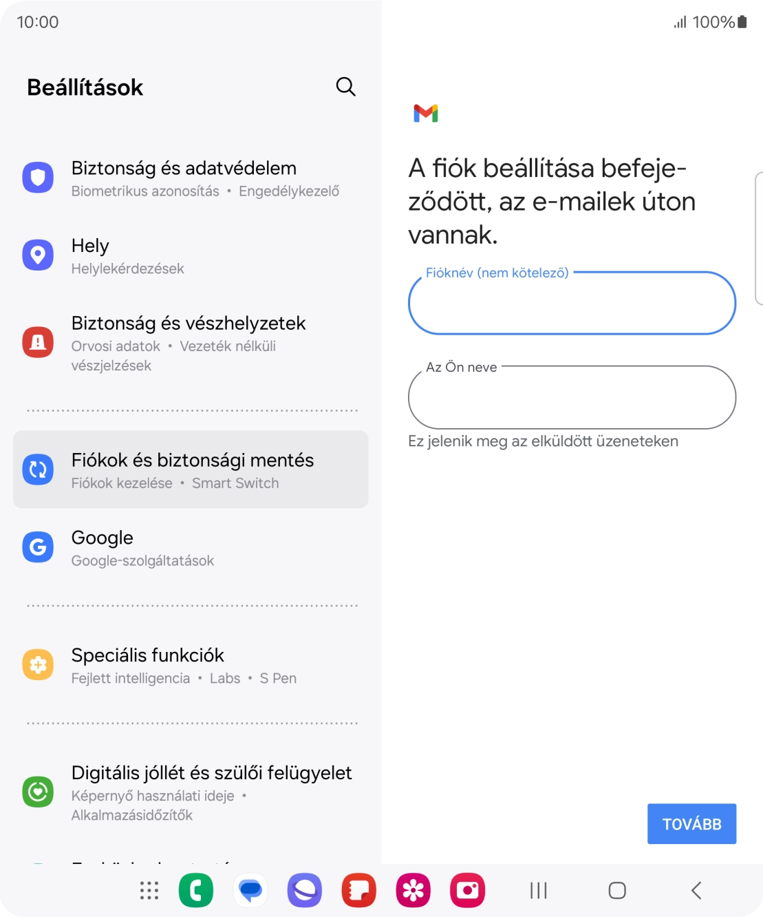 Kattints „Az Ön neve” alatti mezőre, és írd be a kívánt küldőnevet.